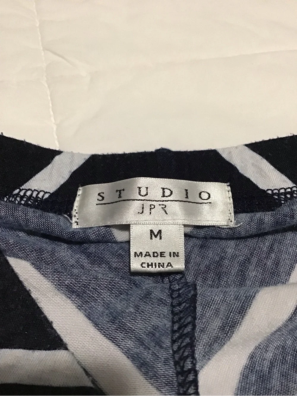 Navy and White Diagonal Stripe Maxi Skirt Size M
